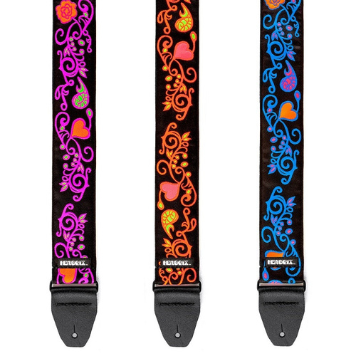 Dunlop 2" Jimi Hendrix Blacklight Monterey Guitar Strap - Monterey Orange
