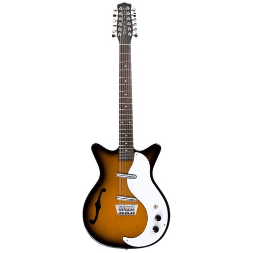 Danelectro DK12 59' 12 String Semi Hollow Electric Guitar Tobacco Burst