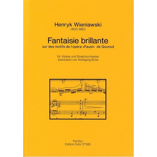 Wieniawski - Fantaisie Brillante Violin/So Score Book