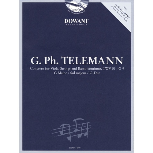 Concerto For Viola G Maj Twv 51 Book/CD