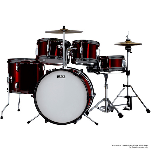 Peace 5-Piece Junior Drum Kit in Wine Red with Hardware