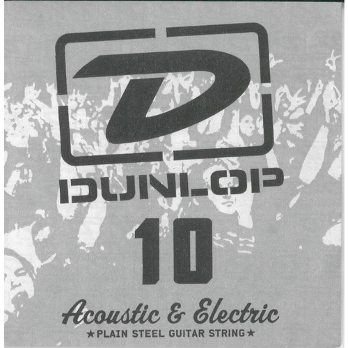 6 x Jim Dunlop DPS010 Single Plain Steel .010 E 1st Electric Guitar String