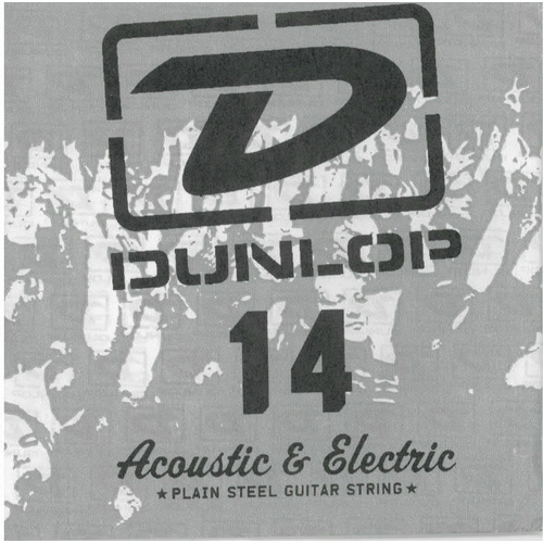6 x Jim Dunlop DPS014 Single Plain Steel .014 Electric or Acoustic Guitar String