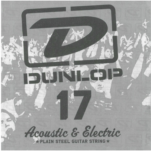 6 x Jim Dunlop DPS017 Single Plain Steel .017 Electric or Acoustic Guitar String