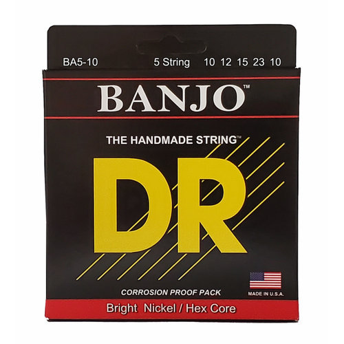DR Banjo 5 String Set - Nickel Wound and Plain Strings for Bluegrass and Country Music