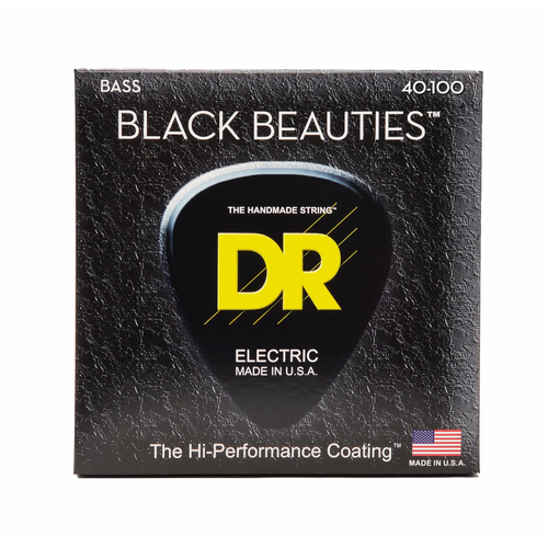 DR Black Beauties Black Colored Bass Strings Light 40-100 K3 Coated