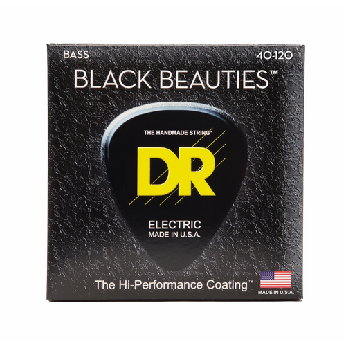 DR Black Beauties 5-String Light Black Colored Bass Strings 40-120