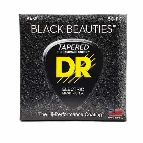 DR Black Beauties Heavy 50-110 Tapered Black Colored Bass Strings