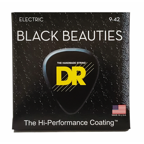 DR Black Beauties Black Electric Guitar Strings Light 9-42