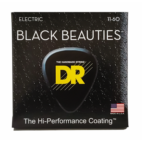 DR Black Beauties Black Electric Guitar Strings 7-String Heavy 11-60