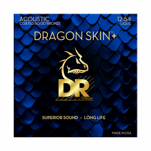 DR DRAGON SKIN+ 80/20 ACOUSTIC GUITAR STRINGS 12-54