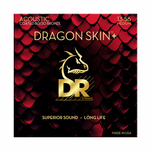 DR Dragon Skin+ 80/20 Acoustic Guitar Strings 13-56