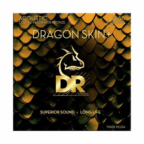 DR Dragon Skin+ Phosphor Bronze Acoustic Guitar Strings 12-56