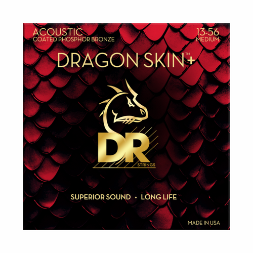 DR Dragon Skin+ Phosphor Bronze Acoustic Guitar Strings 13-56