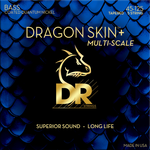 DR Dragon Skin+ Quantum Nickel Bass Strings 45-125 Multi-Scale