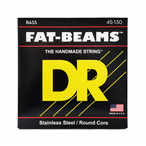 DR Fat-Beam Stainless Steel 5-String Bass Strings Medium to Heavy 45-130