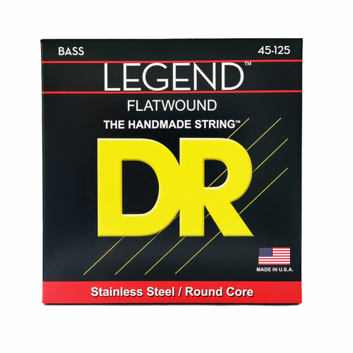 DR Legend Polished Flatwound Stainless Steel Bass Strings 5-String Medium 45-125