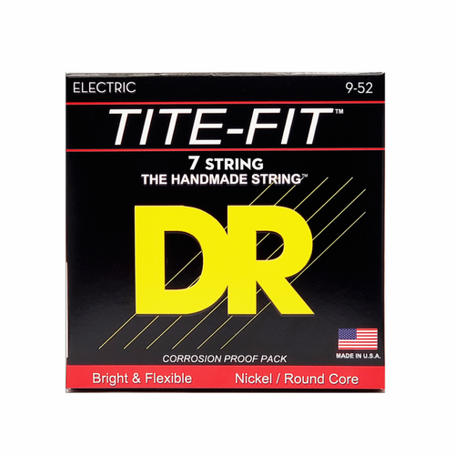 DR Tite-Fit Nickel Plated Electric Guitar Strings 7-String Light 9-52