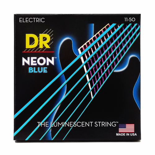 Dr Hi-Def Neon Blue Electric Guitar Strings Heavy 11-50