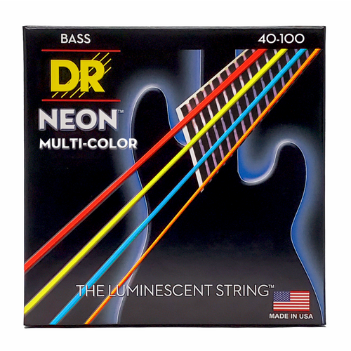 DR Hi-Def Neon Multi-Color Bass Strings Light 40-100 K3 Coating
