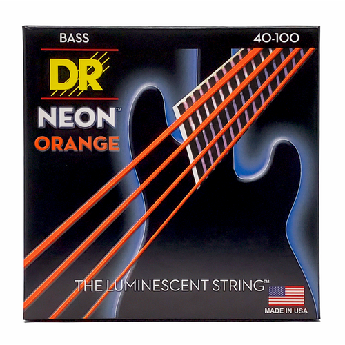 DR Hi-Def Neon Orange Bass Strings Light 40-100 K3 Coating