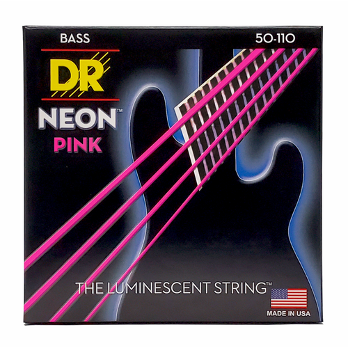 DR Hi-Def Neon Pink Colored Bass Strings Heavy 50-110 K3 Coating