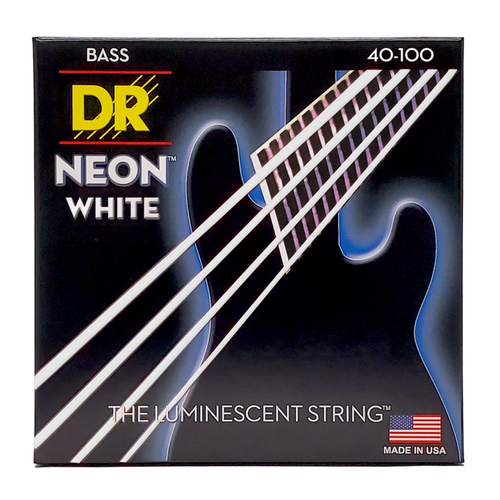DR Hi-Def Neon White Bass Strings Light 40-100 K3 Coating