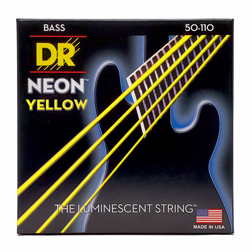 DR Hi-Def Neon Yellow Bass Strings Heavy 50-110 with K3 Coating