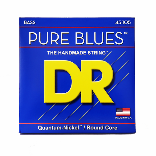 DR PURE BLUES - QUANTUM NICKEL BASS STRINGS: MEDIUM 45-105