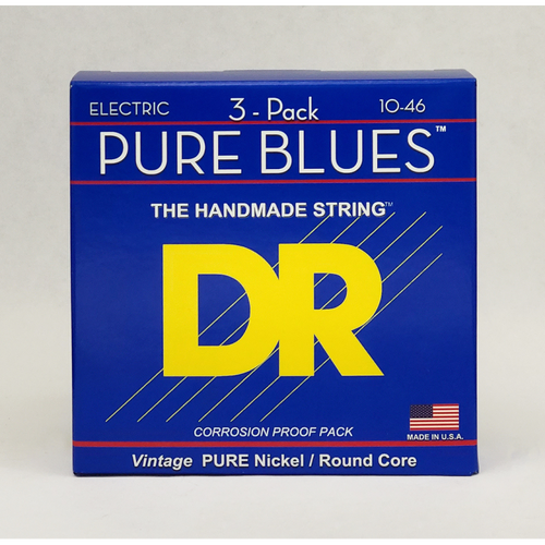 DR Pure Blues Pure Nickel Electric Guitar Strings Medium 10-46