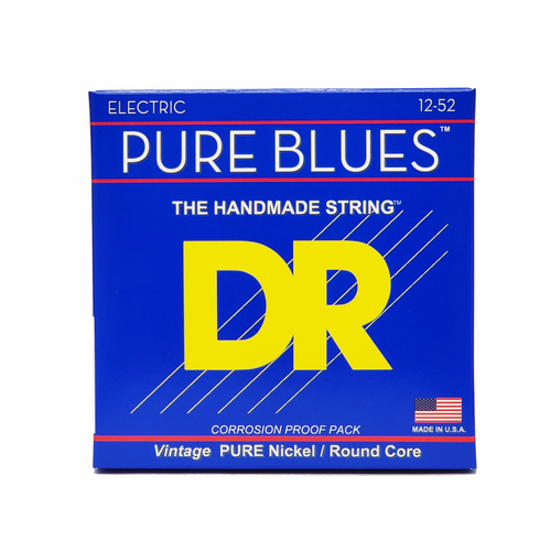 Dr Pure Blues Pure Nickel Electric Guitar Strings Extra Heavy 12-52