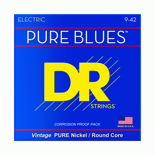 DR Pure Blues Pure Nickel Electric Guitar Strings Light 9-42