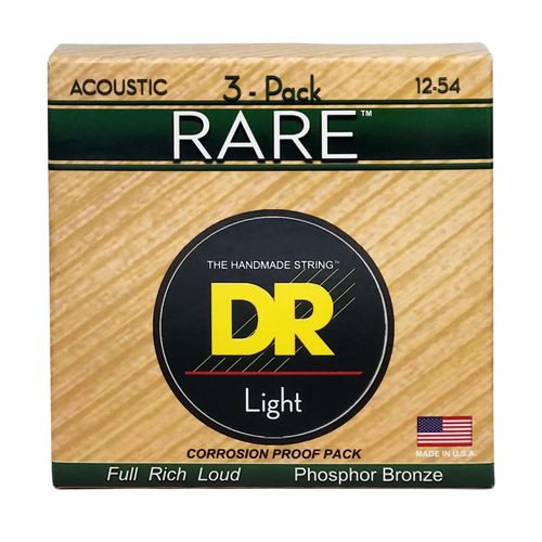 Dr Rare Phosphor Bronze Acoustic Guitar Strings Light 12-54