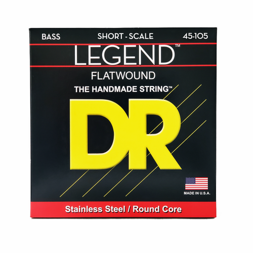 DR Legend Polished Flatwound Stainless Steel Bass Strings Medium 45-105 Short Scale