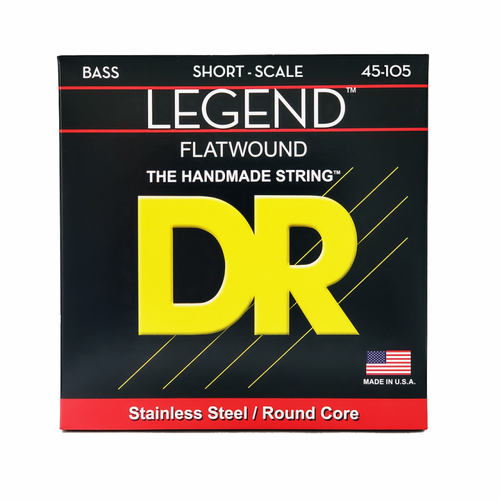 DR Legend Polished Flatwound Stainless Steel Bass Strings Medium 45-105 Short Scale
