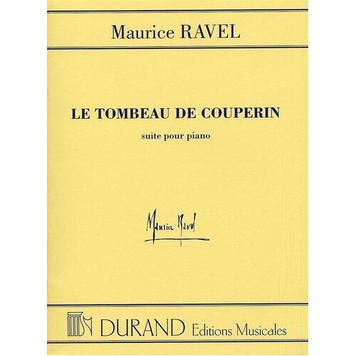 Le Tombeau De Couperin Suite For Piano Book