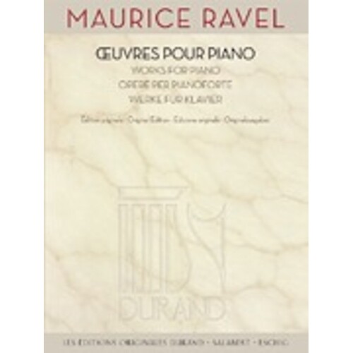 Maurice Ravel Works For Piano Book