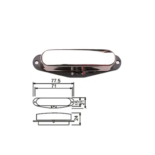 Dr Parts Telecaster Ceramic Neck Pickup Chrome 6.1K Ohms