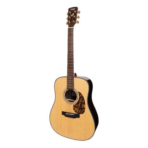 Saga DS20 Solid Spruce Top Acoustic-Electric Dreadnought Guitar (Natural Gloss)