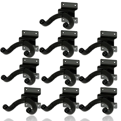10 x CPK - Guitar Wall Hangers, Screw mount lipped metal base, swivel head *NEW*