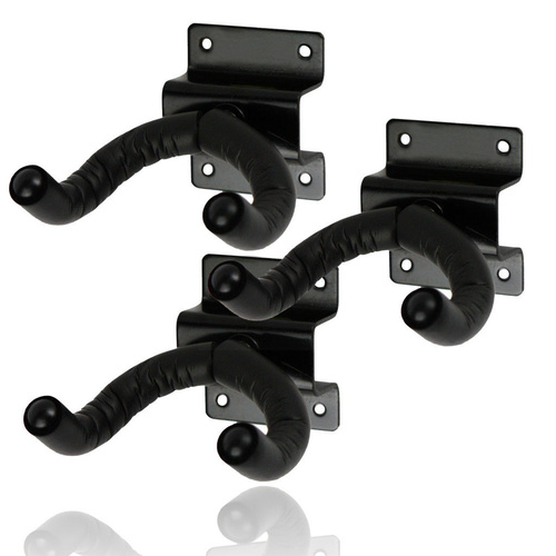 3 x CPK - Guitar Wall Hangers, Screw mount lipped metal base, swivel head *NEW*