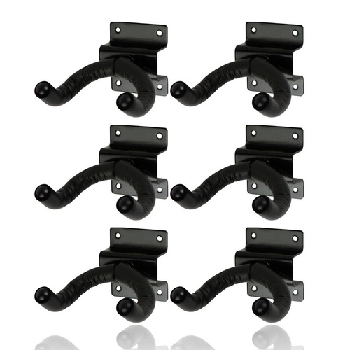 6 x CPK Guitar Wall Hangers, Screw mount lipped metal base, swivel head *NEW*