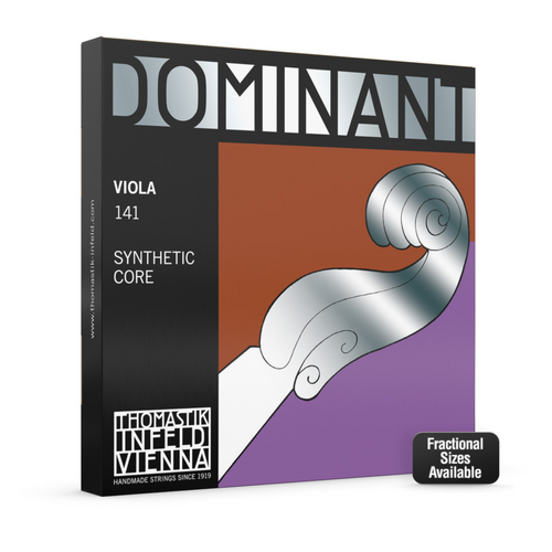 Thomastik 141H Dominant Viola 1/2 String Set - Medium, Synthetic Core, Aluminum & Silver Wound, Soft Clear Sound, Stable Intonation