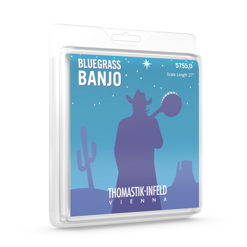 Thomastik-Infeld 5755 5-String Banjo Set for Bluegrass - Excellent Tuning Stability, Vibrating String Length 27"