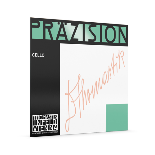 Thomastik Prazision Cello D String - Medium, Solid Steel Core, Durable, Chrome Wound, Available in 4/4, 3/4, 1/2, 1/4 Sizes