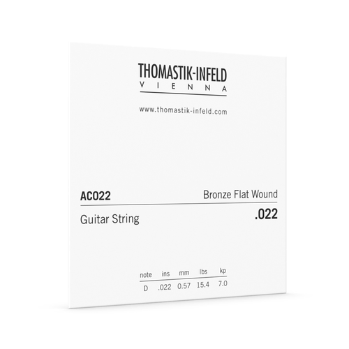Thomastik AC022 .022 Gauge Bronze Flat Wound Single String for Acoustic Guitar