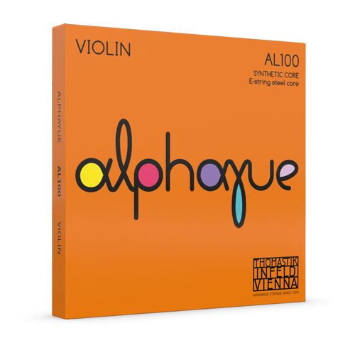 Thomastik AL100 Alphayue Violin String Set - Medium Gauges for 4/4, 3/4, 1/2, 1/4, 1/8, 1/16 Sizes - Carbon Steel & Synthetic Core