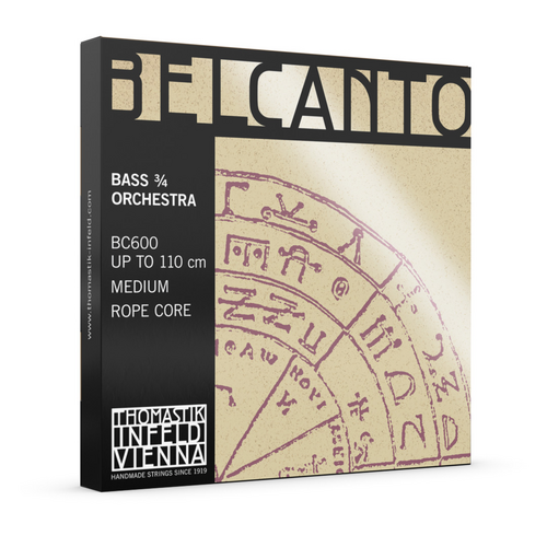 Thomastik BC600 Belcanto Bass Orchestra 3/4 String Set - Medium Gauge Double Bass Strings