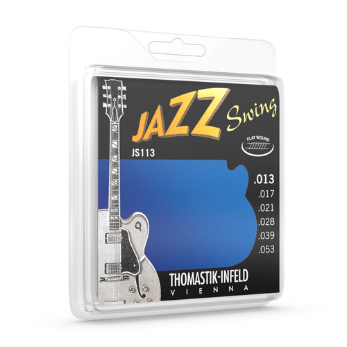 Thomastik JS113T Jazz Swing Series Flatwound Guitar String Set 13/53 Tin Plated Trebles