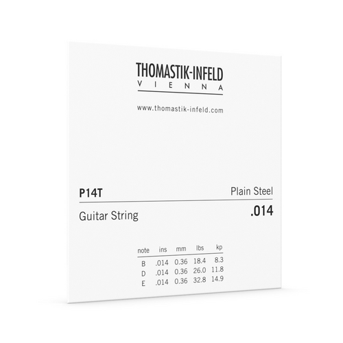 Thomastik P14 Plain Single Guitar String, Tin Plated, Gauge 0.014